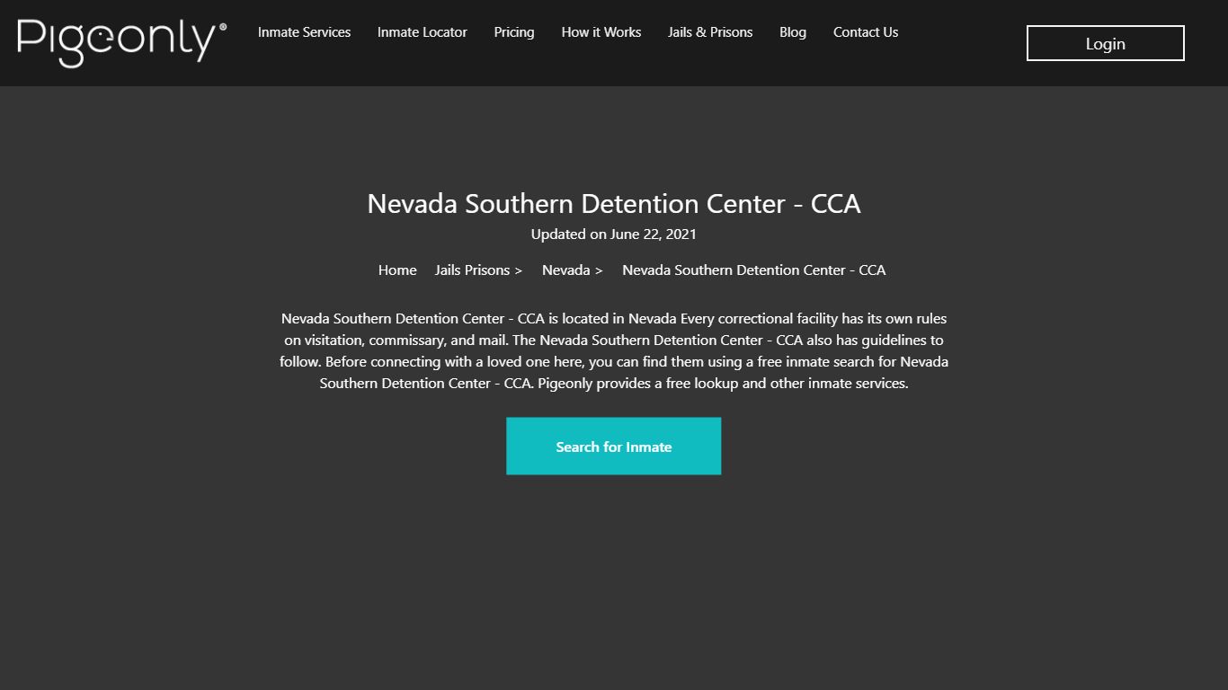 Nevada Southern Detention Center - CCA Inmate Search | Nevada
